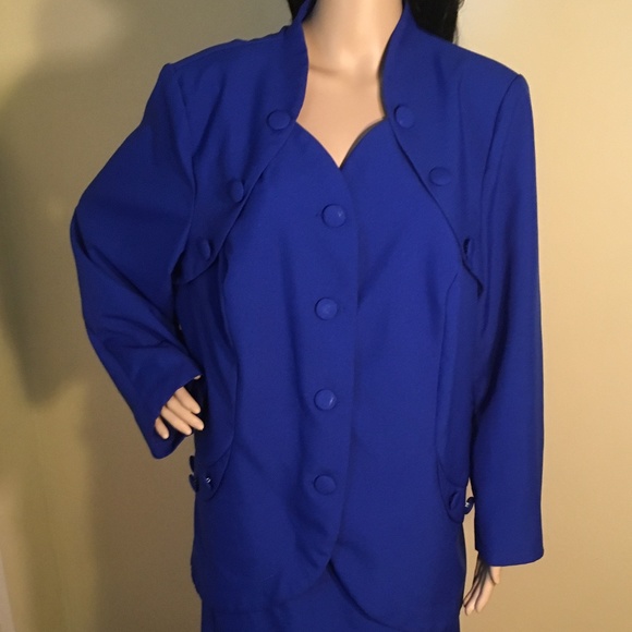 Allison Woods Blue 2pc Business Suit size 22W - Picture 2 of 6